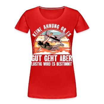 Fallschirmspringer Fallschirmspringen Fallschirm - Frauen Premium Bio T-Shirt - Rot - Vorne - Mia (176cm)