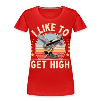 Fallschirmspringer Fallschirmspringen Fallschirm - Frauen Premium Bio T-Shirt - Rot - Vorne - Mia (176cm)
