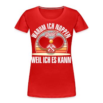 Tischtennis - Frauen Premium Bio T-Shirt - Rot - Vorne - Mia (176cm)