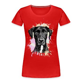 black great dane Great Dane - Women's Premium Organic T-Shirt - red - Front - Mia (176cm)