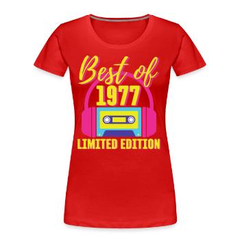 46. Geburtstag Best of 1977 Kassette Retro 80er Jahre - Frauen Premium Bio T-Shirt - Rot - Vorne - Mia (176cm)