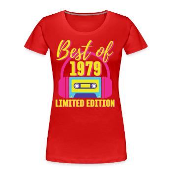 44. Geburtstag Best of 1979 Kassette Retro 80er Jahre - Frauen Premium Bio T-Shirt - Rot - Vorne - Mia (176cm)
