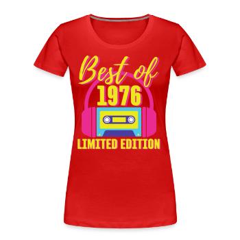 47. Geburtstag Best of 1976 Kassette Retro 80er Jahre - Frauen Premium Bio T-Shirt - Rot - Vorne - Mia (176cm)