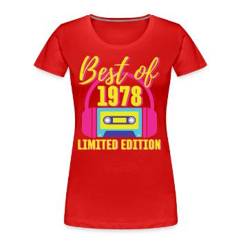 45. Geburtstag Best of 1978 Kassette Retro 80er Jahre - Frauen Premium Bio T-Shirt - Rot - Vorne - Mia (176cm)