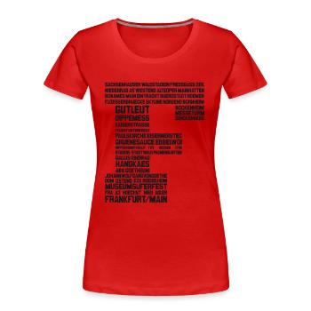 Frankfurt am Main Black - Frauen Premium Bio T-Shirt - Rot - Vorne - Mia (176cm)