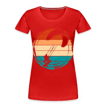 Kitesurfer Kiteboard Kitesurfen Kitesurf - Frauen Premium Bio T-Shirt - Rot - Vorne - Mia (176cm)