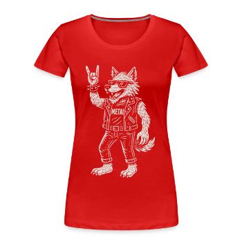 Wolf Metal Musik Rock Musik Funny Heavy Metal - Frauen Premium Bio T-Shirt - Rot - Vorne - Mia (176cm)