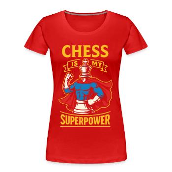 Schach Ist Meine Superkraft Lustiger Schachspieler - Frauen Premium Bio T-Shirt - Rot - Vorne - Mia (176cm)
