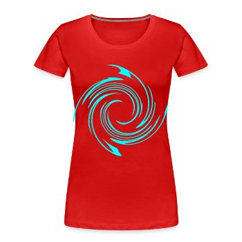Wirbel Spirale Kringel Muster Shirt Geschenk Idee - Frauen Premium Bio T-Shirt - Rot - Vorne - Mia (176cm)