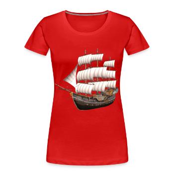 Ship - Frauen Premium Bio T-Shirt - Rot - Vorne - Mia (176cm)