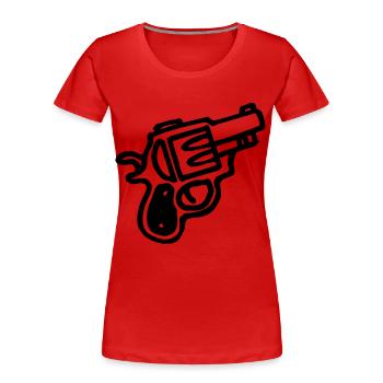 cartoon gun - Women's Premium Organic T-Shirt - red - Front - Mia (176cm)