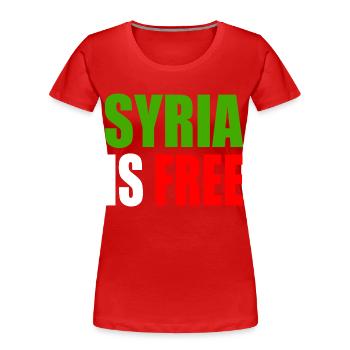 syrien - syria is free - Frauen Premium Bio T-Shirt - Rot - Vorne - Mia (176cm)