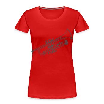 Trumpet brass instrument - Women's Premium Organic T-Shirt - red - Front - Mia (176cm)