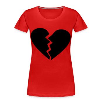 love broken heart - Frauen Premium Bio T-Shirt - Rot - Vorne - Mia (176cm)