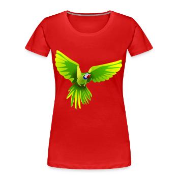 Ara vert vol - vert ara vol - T-shirt bio Premium Femme - rouge - Devant - Mia (176cm)