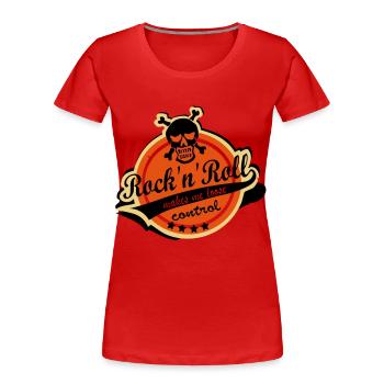 Rock'n'Roll makes me loose control - Women's Premium Organic T-Shirt - red - Front - Mia (176cm)