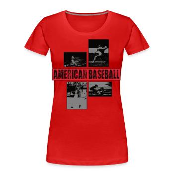 American Baseball Team Gift for Men Boys Girls - Women's Premium Organic T-Shirt - red - Front - Mia (176cm)