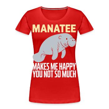 Lamantin - T-shirt bio Premium Femme - rouge - Devant - Mia (176cm)