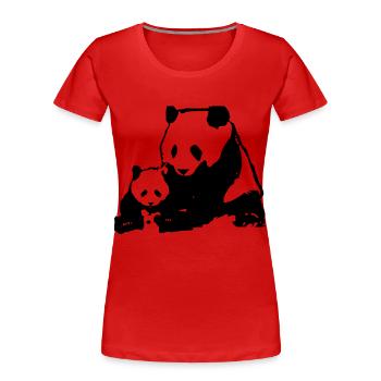 panda - Frauen Premium Bio T-Shirt - Rot - Vorne - Mia (176cm)