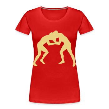wrestling sport - T-shirt bio Premium Femme - rouge - Devant - Mia (176cm)