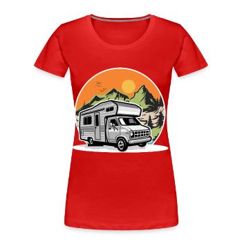 Camping Camper Campen - Frauen Premium Bio T-Shirt - Rot - Vorne - Mia (176cm)