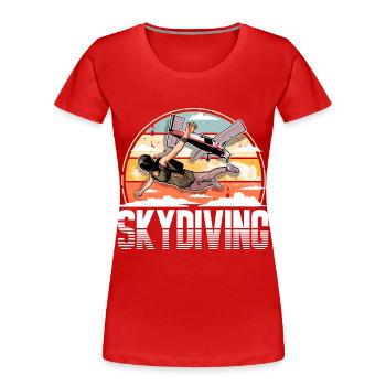 Fallschirmspringer Fallschirmspringen Fallschirm - Frauen Premium Bio T-Shirt - Rot - Vorne - Mia (176cm)