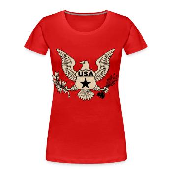 usa army 2 - Women's Premium Organic T-Shirt - red - Front - Mia (176cm)