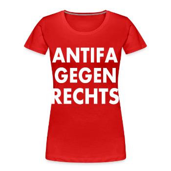 Antifa contre la droite - T-shirt bio Premium Femme - rouge - Devant - Mia (176cm)