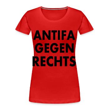 Antifa gegen rechts - Frauen Premium Bio T-Shirt - Rot - Vorne - Mia (176cm)