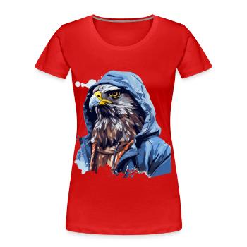 Faucon de style de rue | Amoureux des faucons - T-shirt bio Premium Femme - rouge - Devant - Mia (176cm)