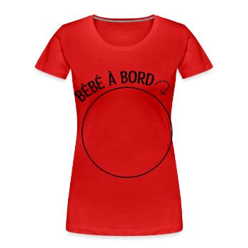 bébé à bord (pied) - T-shirt bio Premium Femme - rouge - Devant - Mia (176cm)