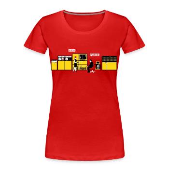 Retrotech - Frauen Premium Bio T-Shirt - Rot - Vorne - Mia (176cm)
