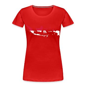 Indonesie - T-shirt bio Premium Femme - rouge - Devant - Mia (176cm)