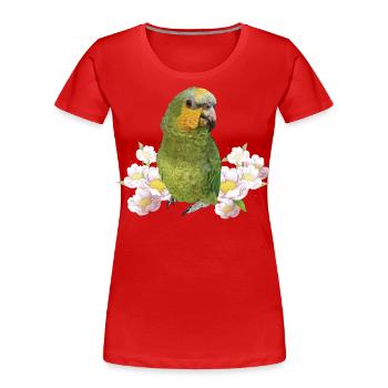 The Orange-winged Parrot - Women's Premium Organic T-Shirt - red - Front - Mia (176cm)