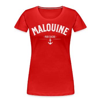 Malouine pur sucre - T-shirt bio Premium Femme - rouge - Devant - Mia (176cm)