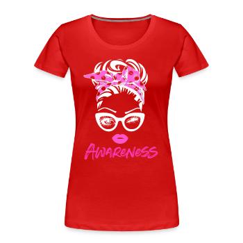 Breast Cancer Awareness - Women's Premium Organic T-Shirt - red - Front - Mia (176cm)
