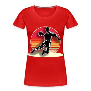 Handball Handballeur - T-shirt bio Premium Femme - rouge - Devant - Mia (176cm)