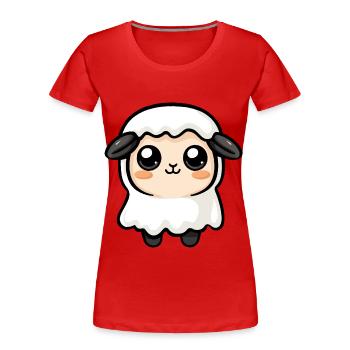 Schaf Halloween Comic Geist - Frauen Premium Bio T-Shirt - Rot - Vorne - Mia (176cm)