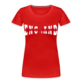 England - Frauen Premium Bio T-Shirt - Rot - Vorne - Mia (176cm)