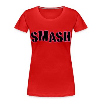 Smash - Women's Premium Organic T-Shirt - red - Front - Mia (176cm)