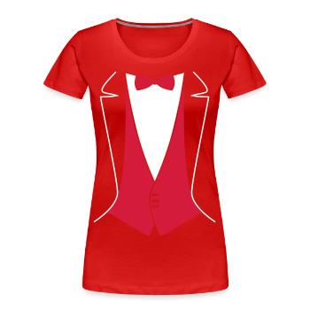 Frack für Junggesellenabschied, Hochzeit - Frauen Premium Bio T-Shirt - Rot - Vorne - Mia (176cm)