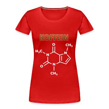 Koffein chemische Formel Kaffee süchtig Geschenk - Frauen Premium Bio T-Shirt - Rot - Vorne - Mia (176cm)