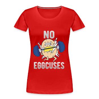 no excuses funny gym saying ambiguous shirt - Women's Premium Organic T-Shirt - red - Front - Mia (176cm)