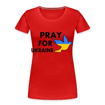 Pray for ukraine - T-shirt bio Premium Femme - rouge - Devant - Mia (176cm)