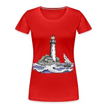 Phare - T-shirt bio Premium Femme - rouge - Devant - Mia (176cm)