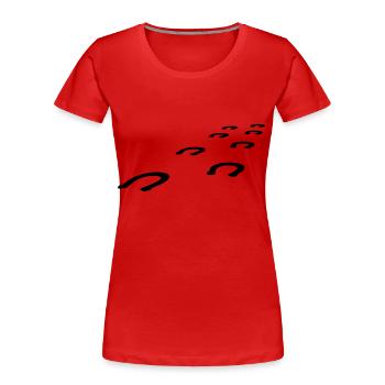 Sabots - T-shirt bio Premium Femme - rouge - Devant - Mia (176cm)