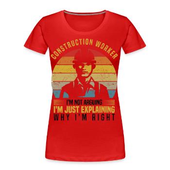 Construction worker - Women's Premium Organic T-Shirt - red - Front - Mia (176cm)