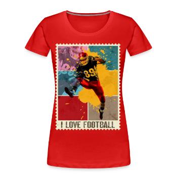 Joueur de football américain Vintage Retro Stamp - T-shirt bio Premium Femme - rouge - Devant - Mia (176cm)