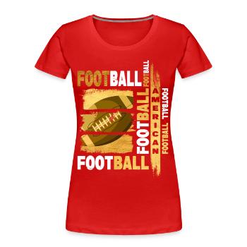 American Football Ball Gold Vintage Retro Sport - T-shirt bio Premium Femme - rouge - Devant - Mia (176cm)
