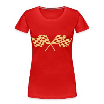 racing flags sport - Women's Premium Organic T-Shirt - red - Front - Mia (176cm)